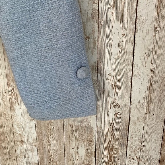 The J Peterman Company Women’s Vintage Light Blue Wool Blend Tweed Blazer - Picture 2 of 5